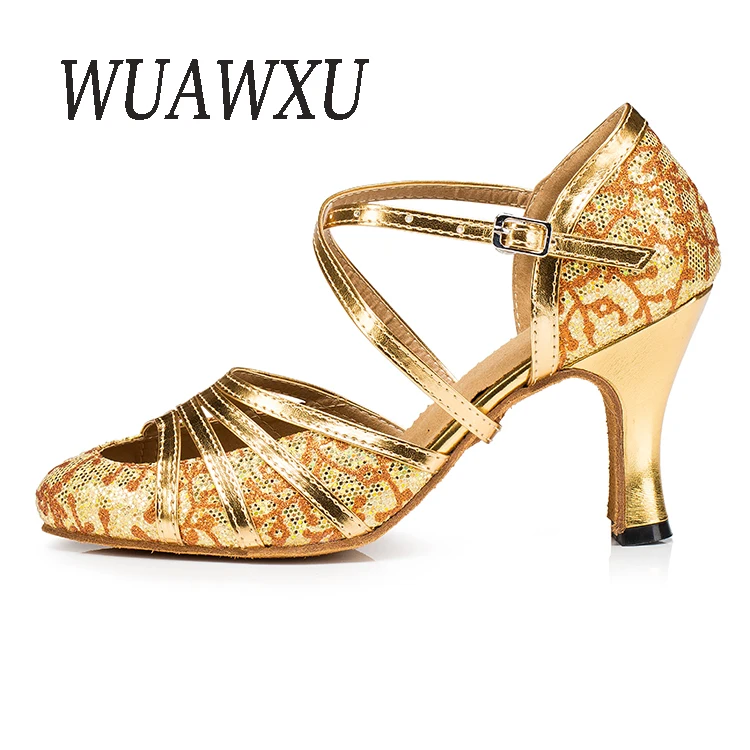NATASHA2023 Golden Spring and Summer New Indoor Dance Shoes Friendship Dance Shoes Adult Dance Shoes Medium High Heel Shoes
