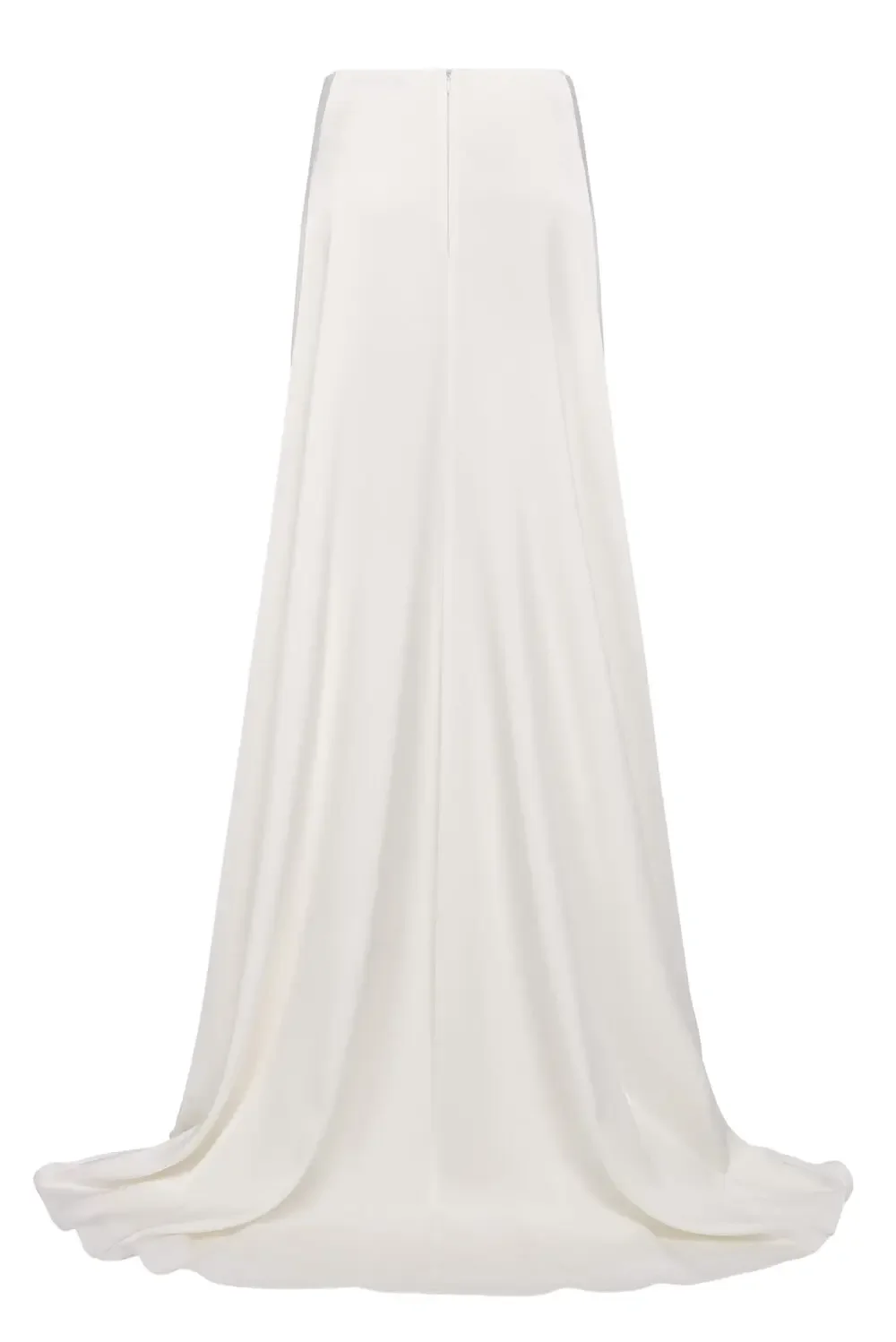 Современная белая свадебная юбка со шлейфом и высоким разрезом из шелкового