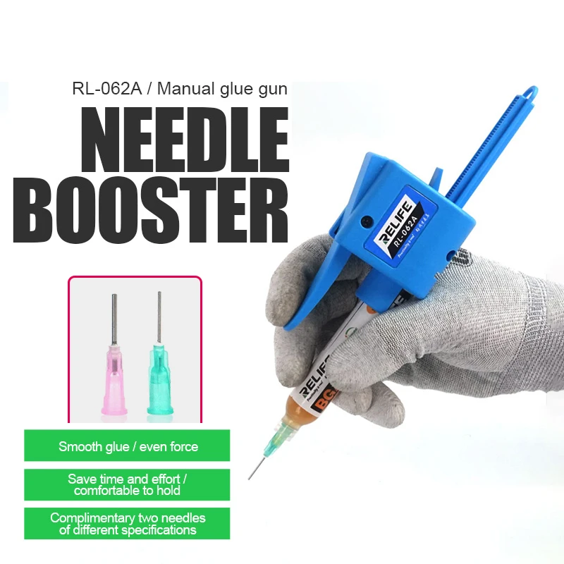 

RELIFE RL-062A Small Needle Barrel Manual Glue Gun 10CC Solder Paste Oil Tin Paste Glue Tube Booster Tools Phone Repair Tool