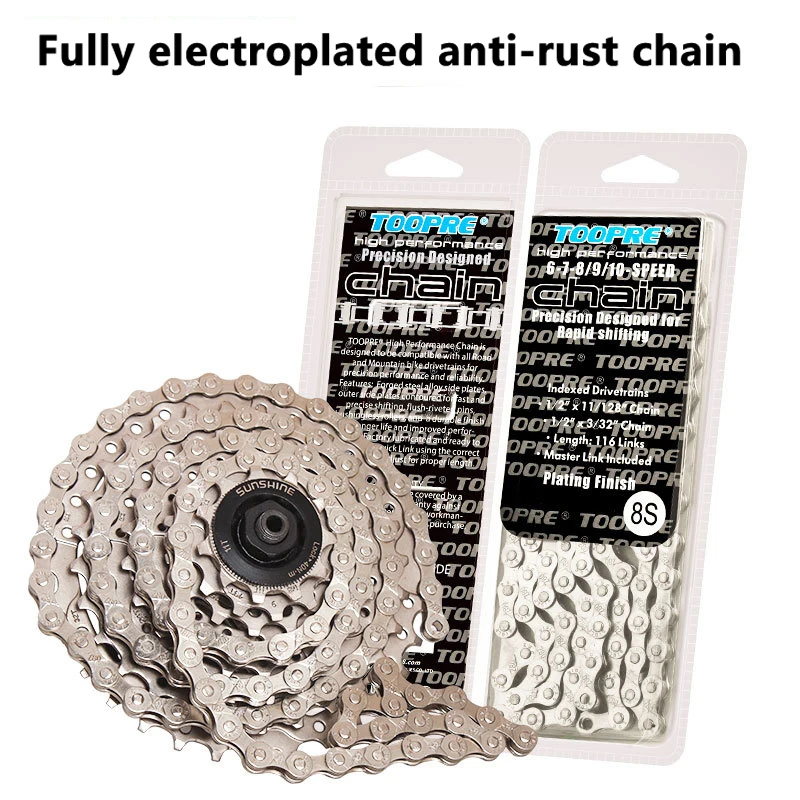 

Bicycle Chain 8 9 10 11 12 Speed 116 Links Ultralight MTB Road Bike Chain For 24/27/30 Variable Speed Chain