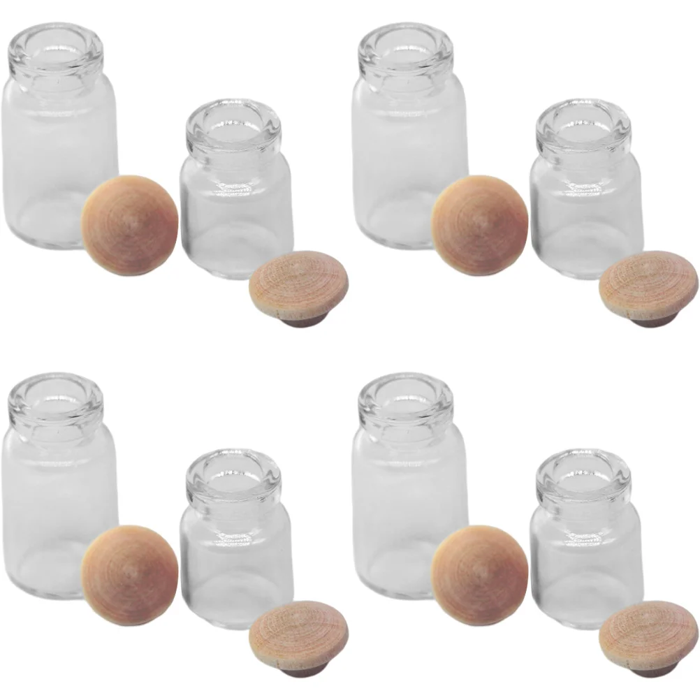 

8Pcs Miniature Glass Bottles House Mini Glass Bottles with Stoppers Pretend Play Bottle Toys