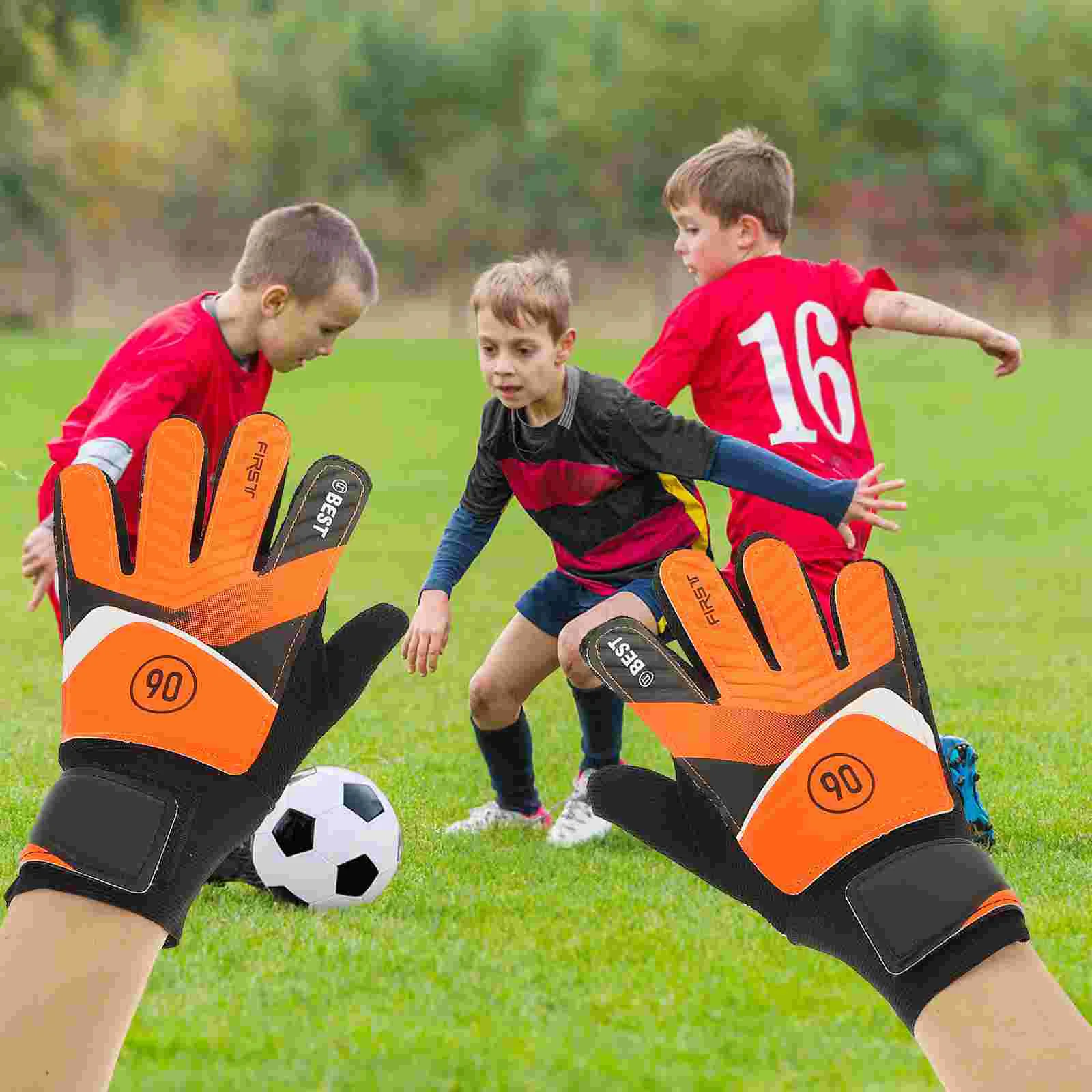

Перчатки, латексные противоскользящие перчатки вратаря, Прямая поставка, полиуретановое покрытие для рук, спортивные футбольные принадлежности, Детская тренировка