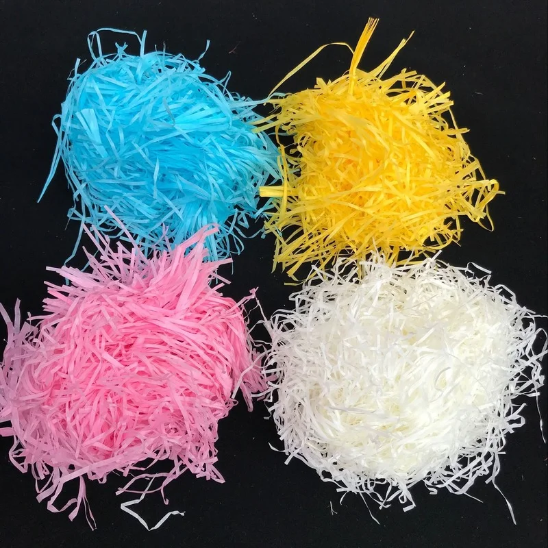 

10g/pack Raffia Shredded Paper Gift Box Filler Colorful Crinkle Cut Packaging Gift Wedding Birthday Party Decoration Packaging