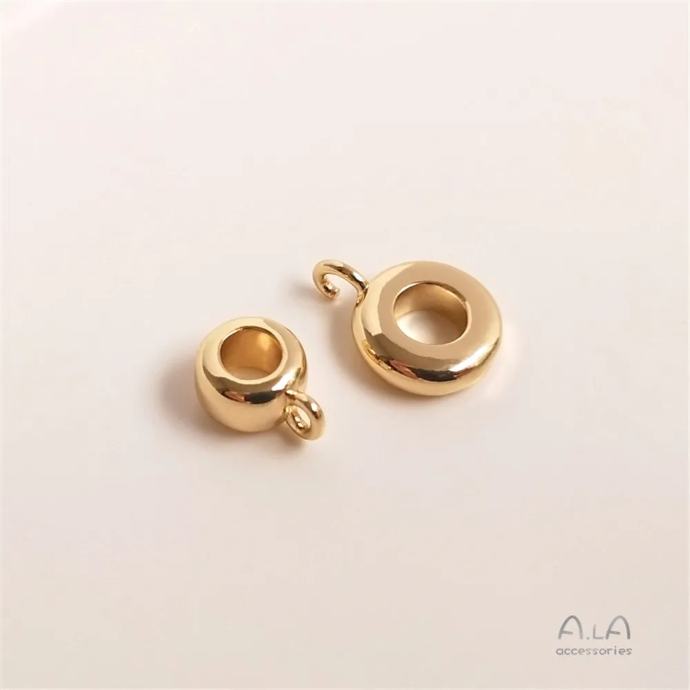 

14K gold-clad copper plated real gold spacer bead wheel bead with split ring ring diy bracelet accessories