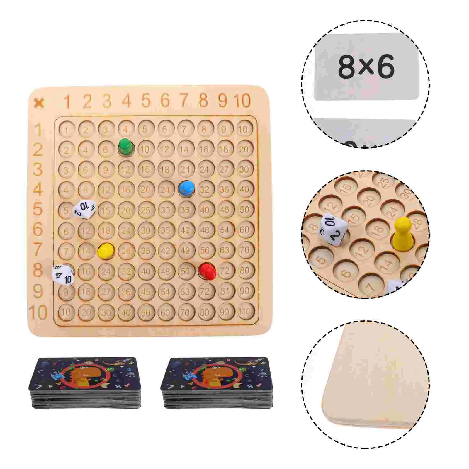 

Multiplication Table Board Kids Math Plaything Wood Arithmetic Interactive Game Portable Practical Toy Digital