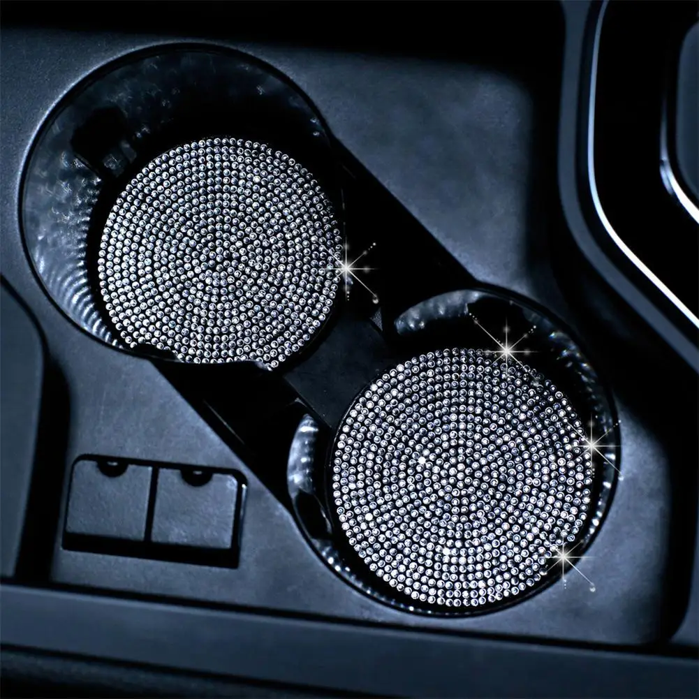 

Full Diamond Car Coaster Water Cup Bottle Holder Scratch-resistant Non-slip Pad Interior Accessories