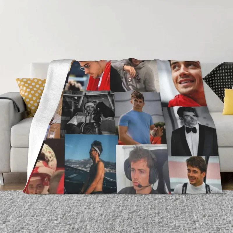 

Charles Leclerc picture collage Throw Blanket For Sofa Thin christmas decoration Soft Bed Blankets