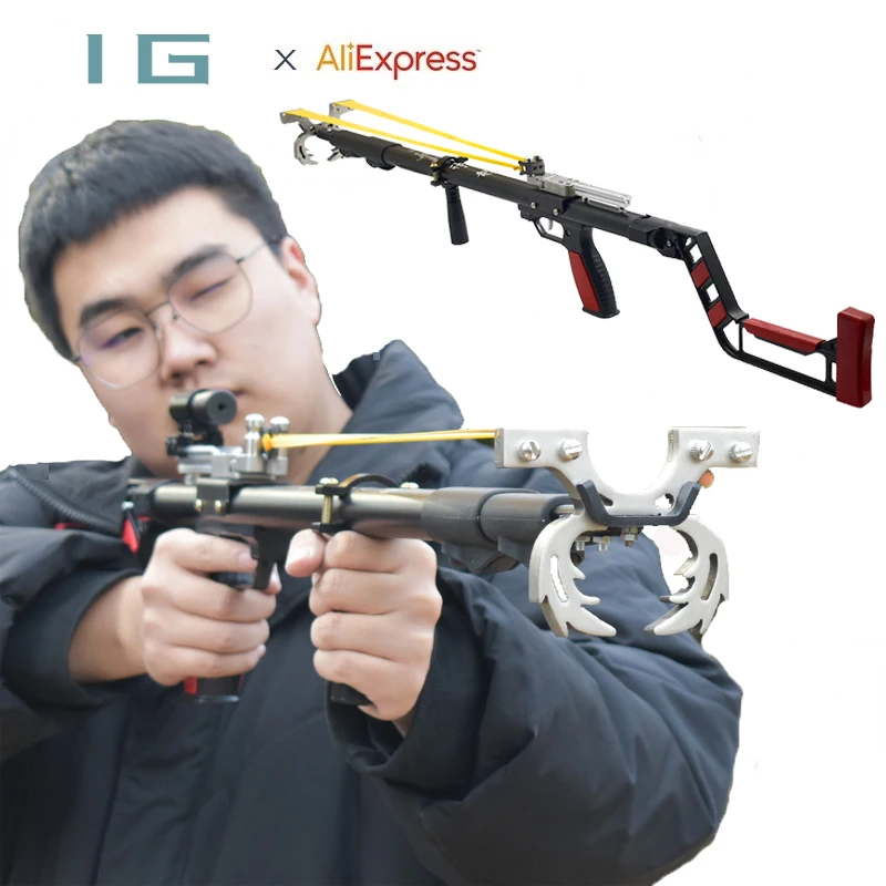 

New Professional Slingshot Powerful Long Distance Bow for Shooting Hunting Adjustable Pole Large Range Crossbow Combat Adult