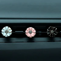 car accessories women rhinestone fashion car diffuser vent clip diamond daisy car clip cute