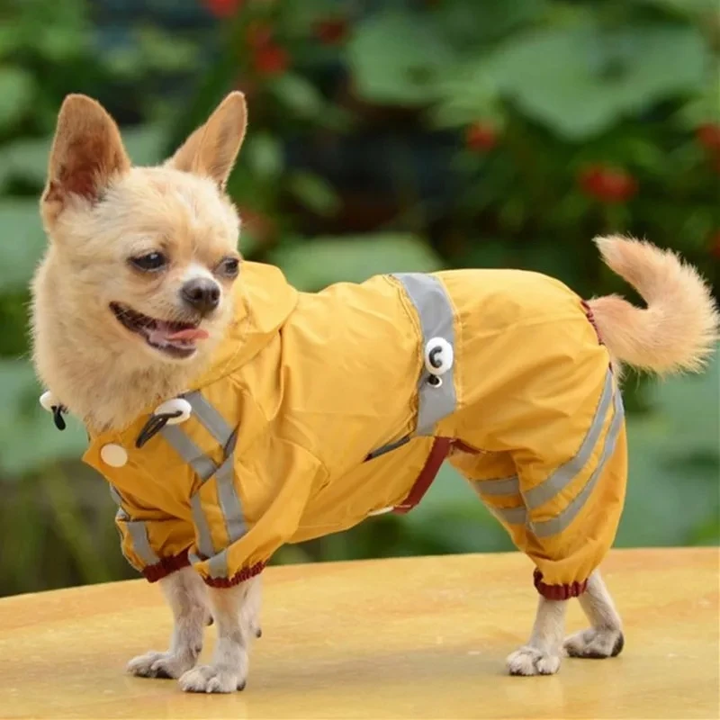 

Водонепроницаемый плащ, дождевик для собак, светоотражающая куртка для чихуахуа, полоска для домашних питомцев, одежда для йорков, маленькая одежда для щенков от дождя