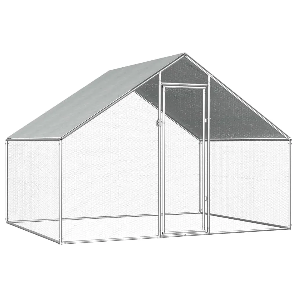 

Outdoor Chicken Cage 9'x6.6'x6'3" Galvanized Steel