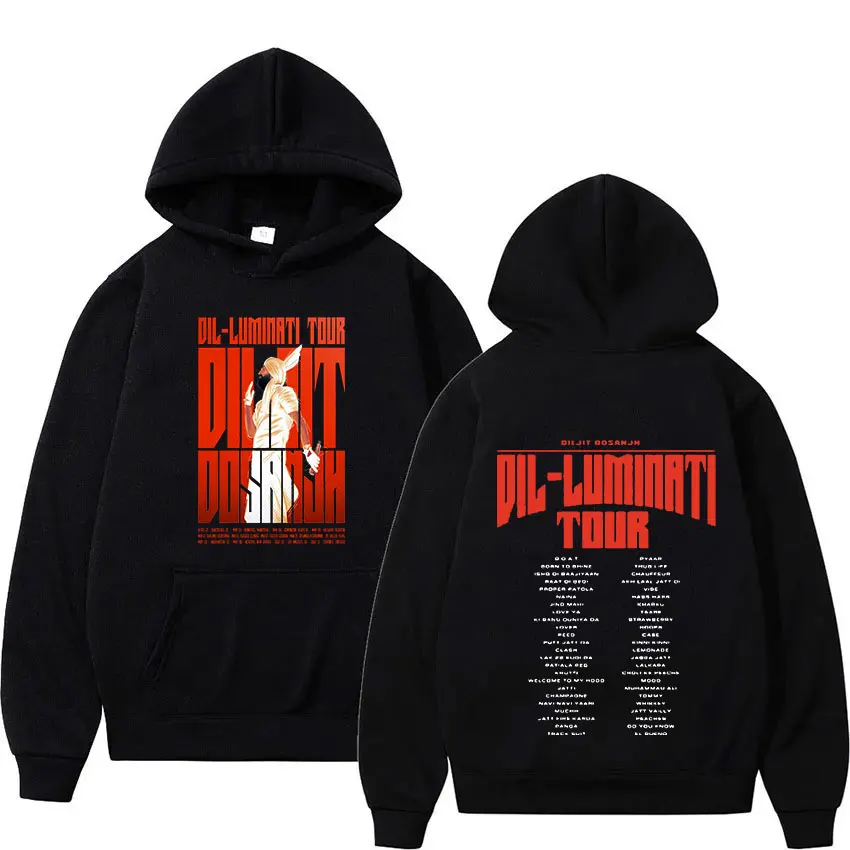Diljit Dosanjh Dil-Luminati 2024 Tour Hoodie Men Hip Hop Fashion Pullover Sweatshirt Unisex Retro Long Sleeve Hoodies Streetwear