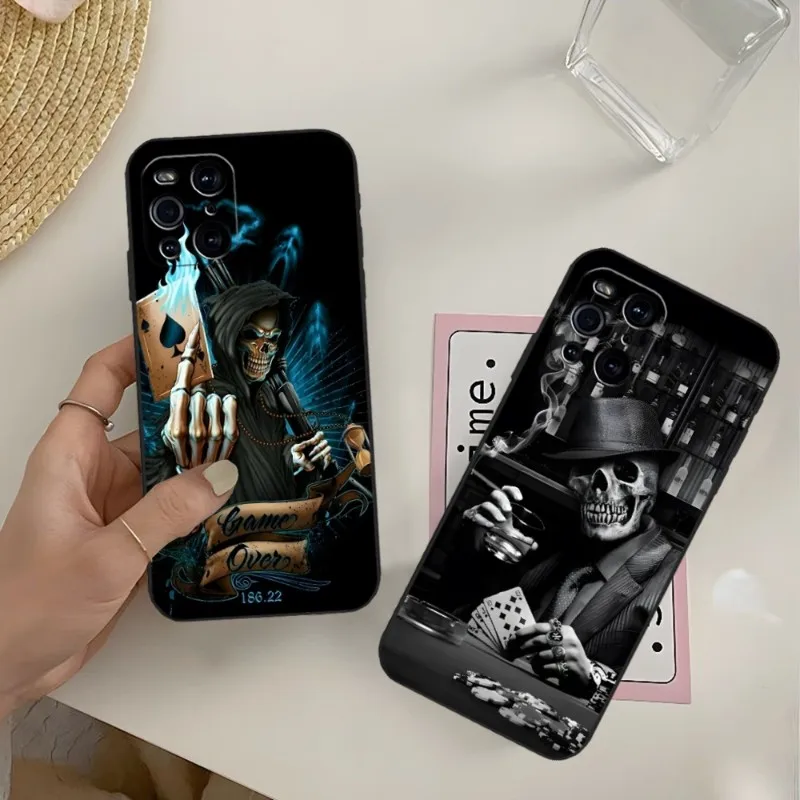 

Grim Reaper Skull Skeleton Phone Case For OPPO Reno 6 Pro 7 Find X3 Neo A54 A55 X5 A16 A57 A92 A93 A74 A94 K9 K9S Back Cover