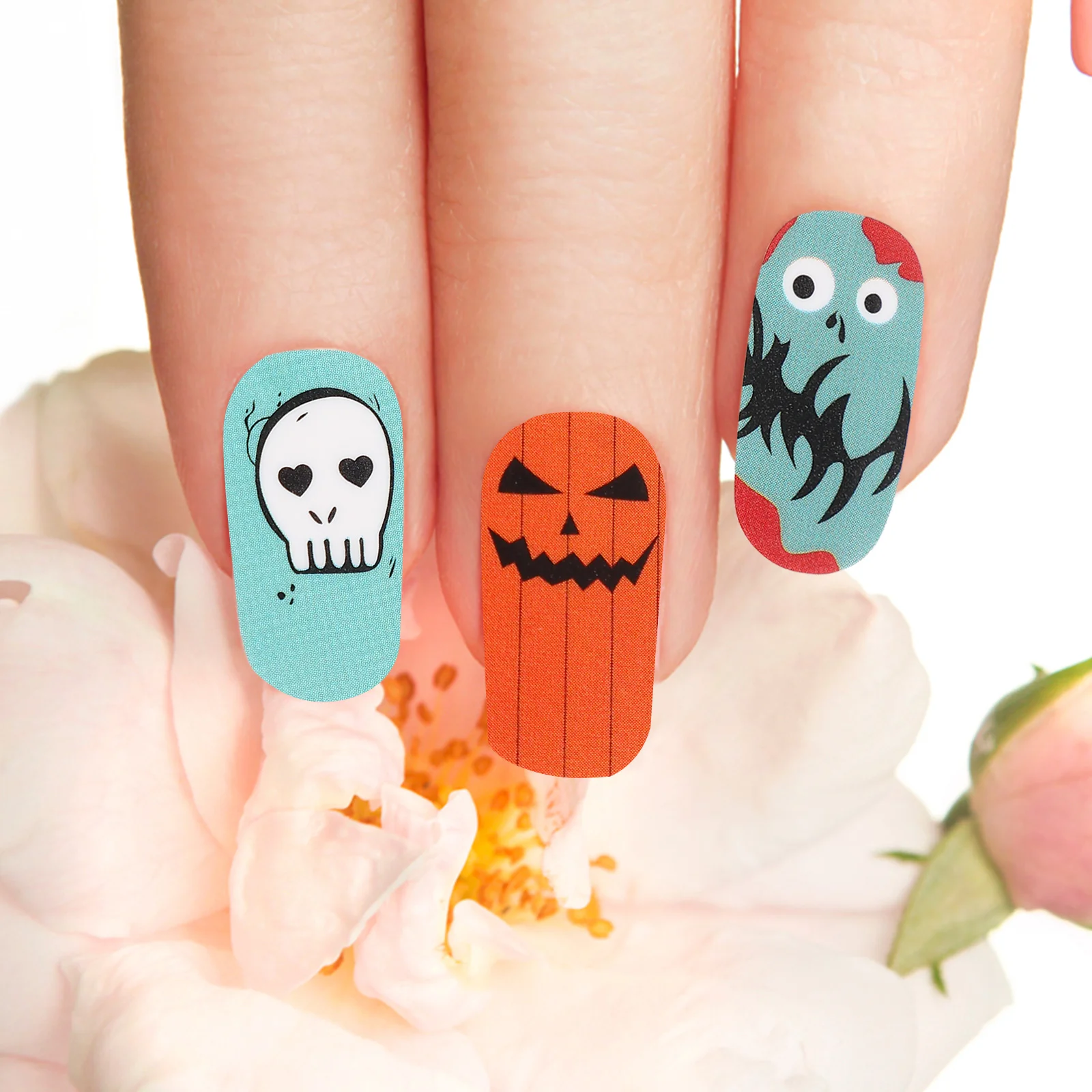 112 шт. наклейки для ногтей на Хэллоуин маникюрные женщин полная паста европейские