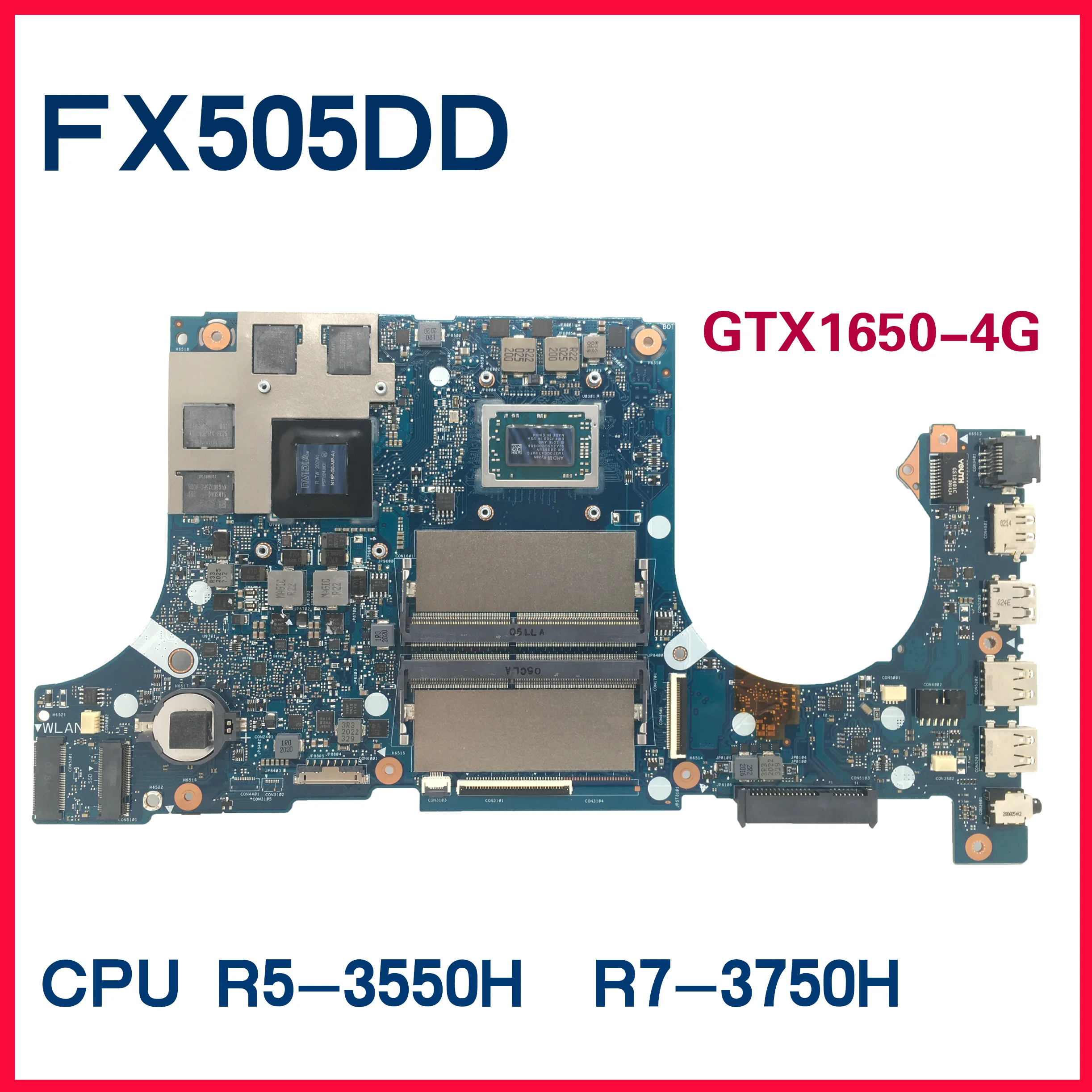 

FX505DD Laptop Motherboard For ASUS FX705DD FX505DT FX705DT FX95D Notebook MAINboard R7-3750H R5-3500H GTX1650 GTX1050 100% Test