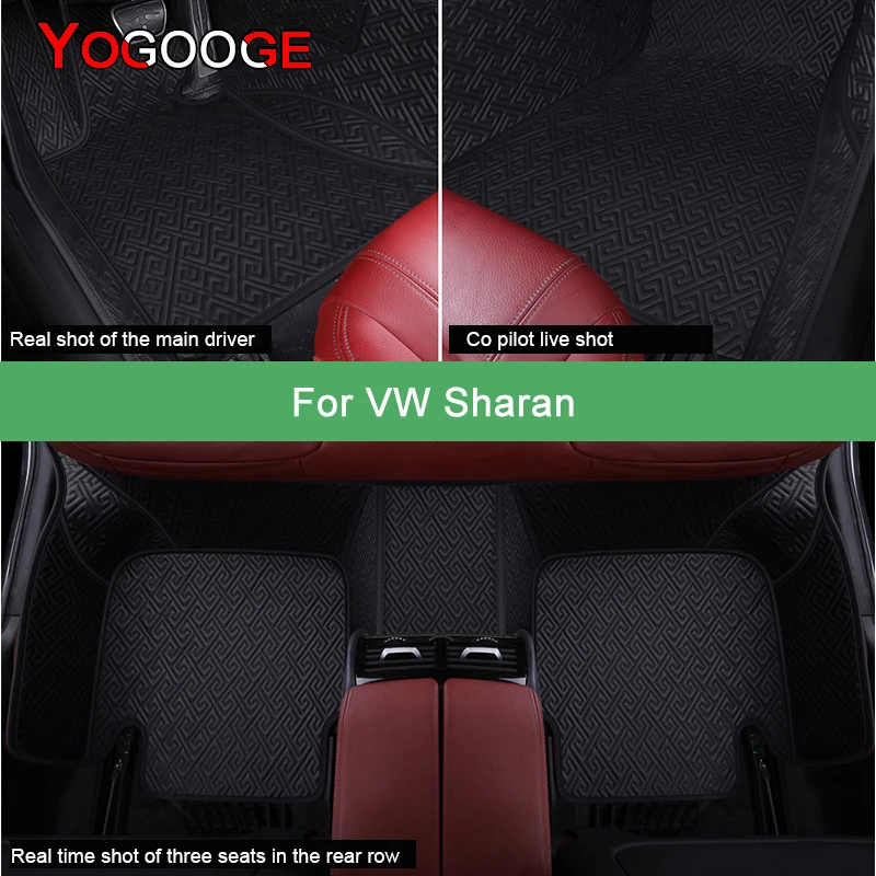 YOGOOGE Car Floor Mats For VW Sharan Luxury Auto Accessories Foot Carpet