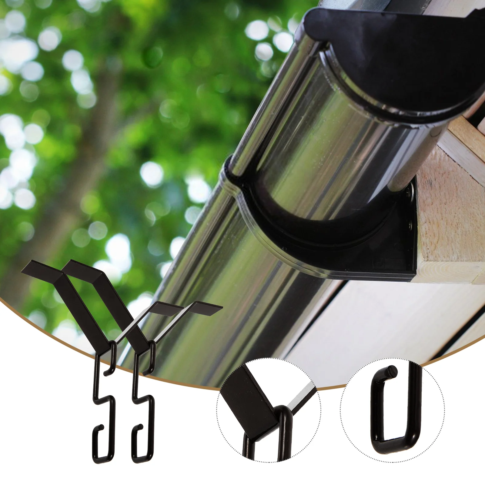 

2 Set Rain Chain Hook Parts Downspout Adapter Replacement Chains Cup Install Accessories Fitting Garden Accessory