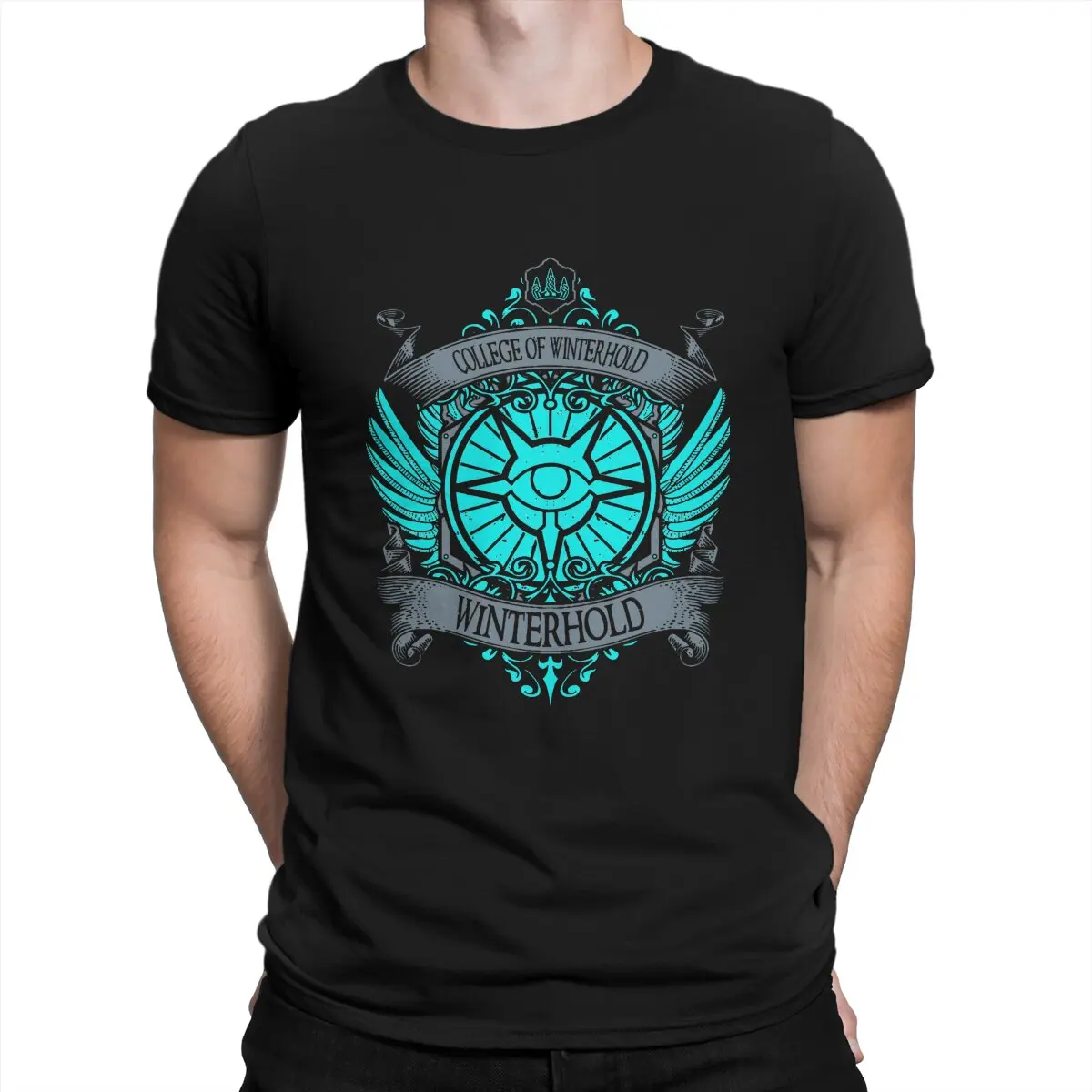 

Men T-Shirts College of Winterhold Winterhold Crazy Pure Cotton Tees Short Sleeve The Elder Scrolls V Skyrim T Shirt Crew Neck