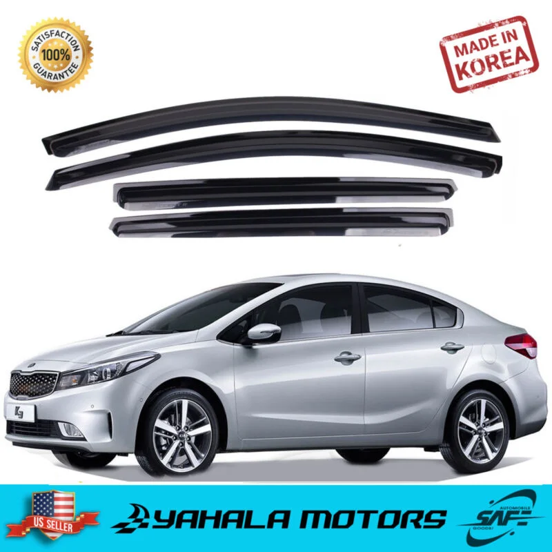

Smoke Window Sun Vent Visor Rain Guards 4Pcs for Kia Forte K3 4Door 2013-2017