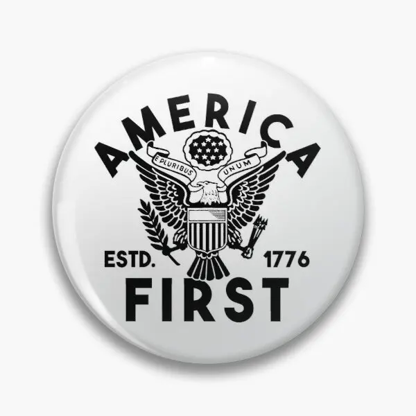 

Patriotic America First Shirt Customizable Soft Button Pin Jewelry Gift Funny Metal Clothes Badge Lover Collar Cartoon Brooch