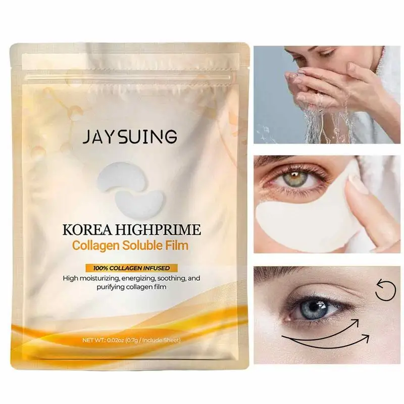 

Collagen Soluble Film Eye Zone Mask Vitamin Patches Hyaluronic Acid Moisturizer Firm Skin Brighten Dark Circles Korean Cosmetics