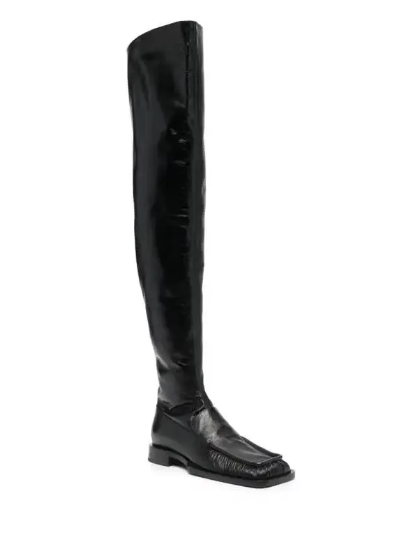 Брендовый дизайн модные ботинки для подиума кожаные сапоги до колена в стиле