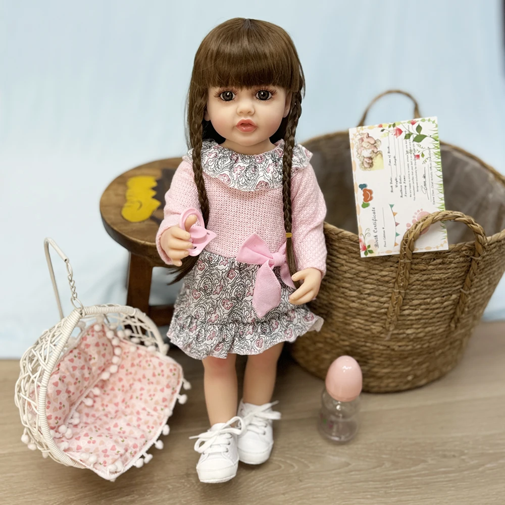 Водонепроницаемая силиконовая виниловая кукла для новорожденных 55 см