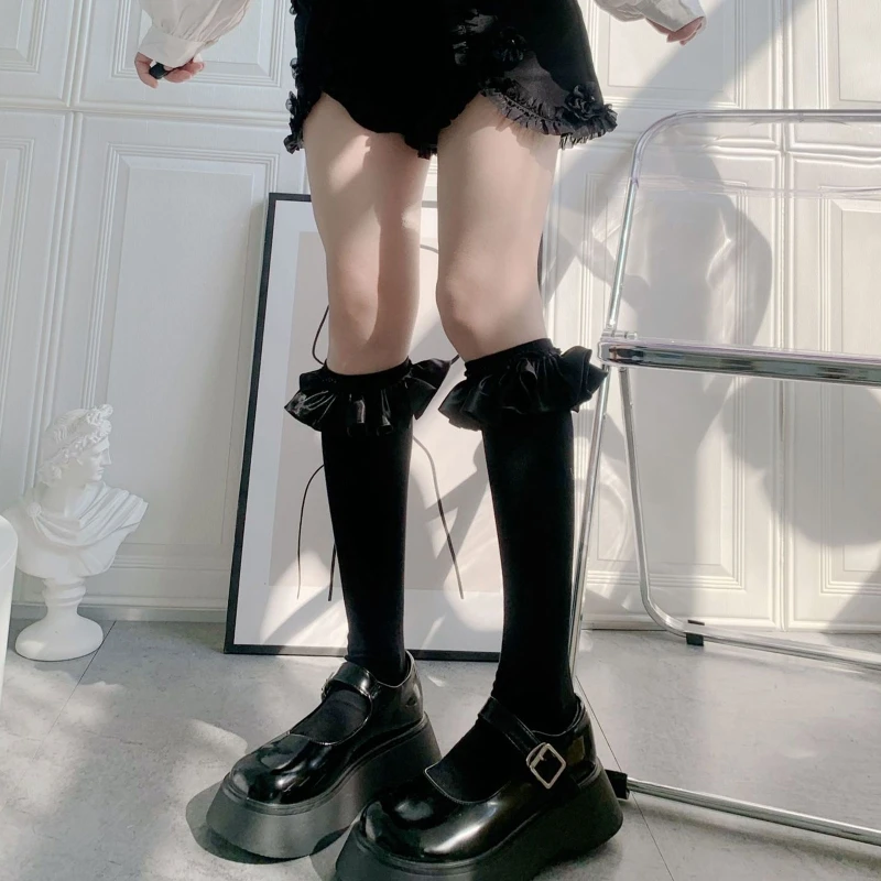 

Lolita Ruffle Socks JK Sock Jk Stocking Lolita Knee Socks Lolita Leg Warmer Sock 37JB