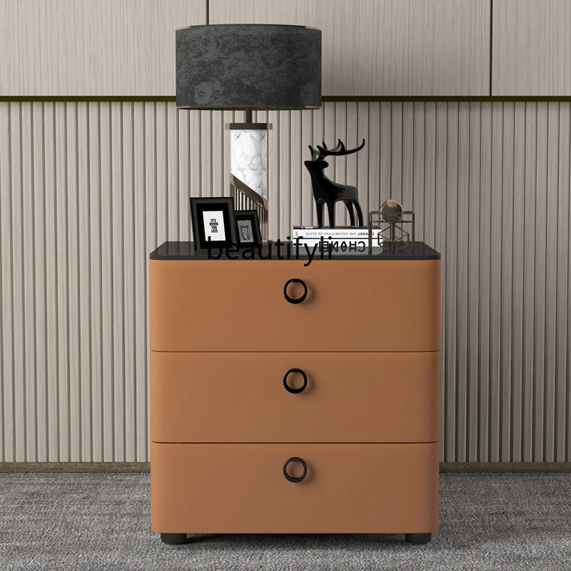 

zqSolid Wood Light Luxury Bedside Table High-Grade Storage Simple Modern