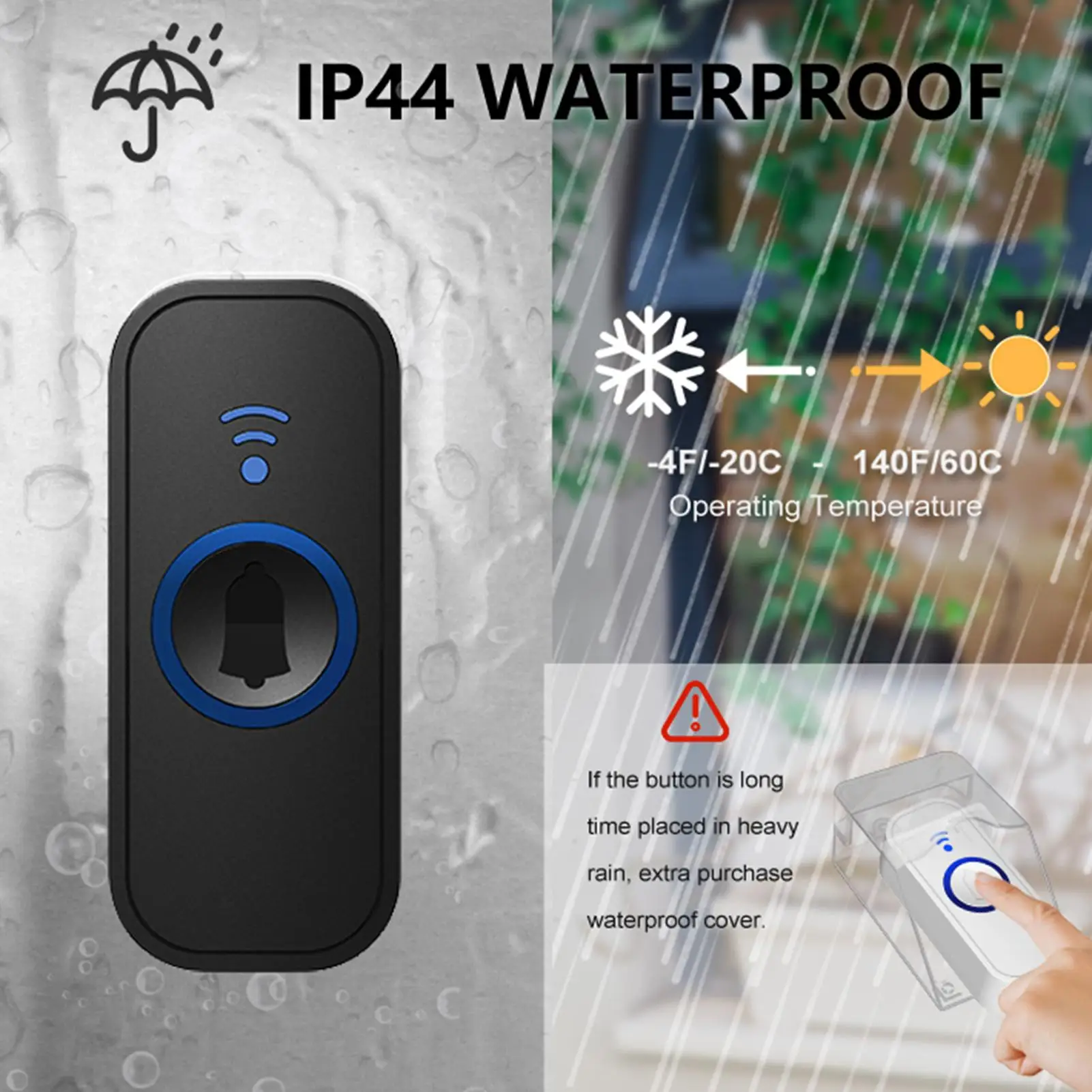 

Wireless Doorbell Waterproof Doorbells For Home High Decibel Volume Operating At 656 Feet 58 Chimes 4 Volume Levels