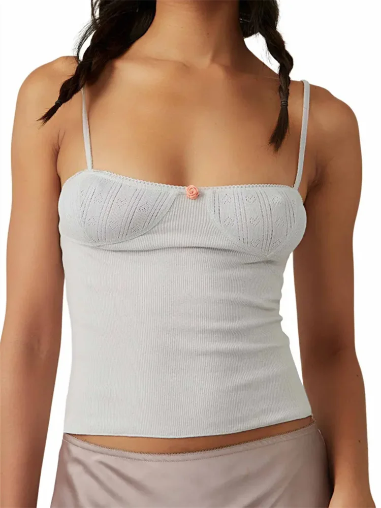 

CHRONSTYLE Women Y2K Sexy Flower Patchwork Tank Crop Tops Retro Spaghetti Strap Sleeveless Camisole Summer Mini Vest Streetwear