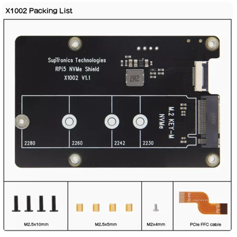 spotpear X1002 PCIe к M.2 NVMe SSD адаптер для Raspberry Pi 5