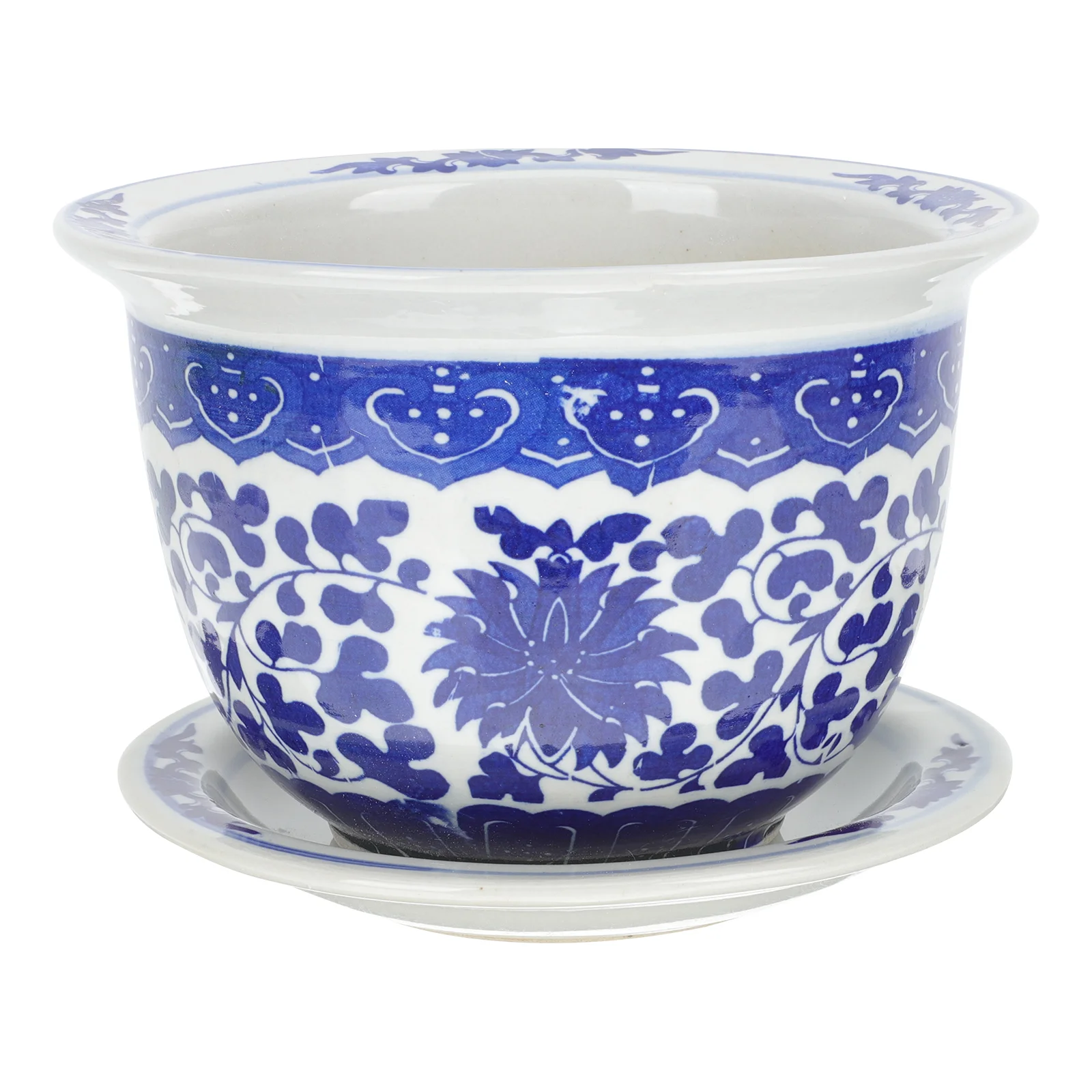 

Pot Pots Flower Planter Ceramic Planters Fororchid Indoorflowerpotrepotting Succulentbonsai Round Chinese Container Blue White