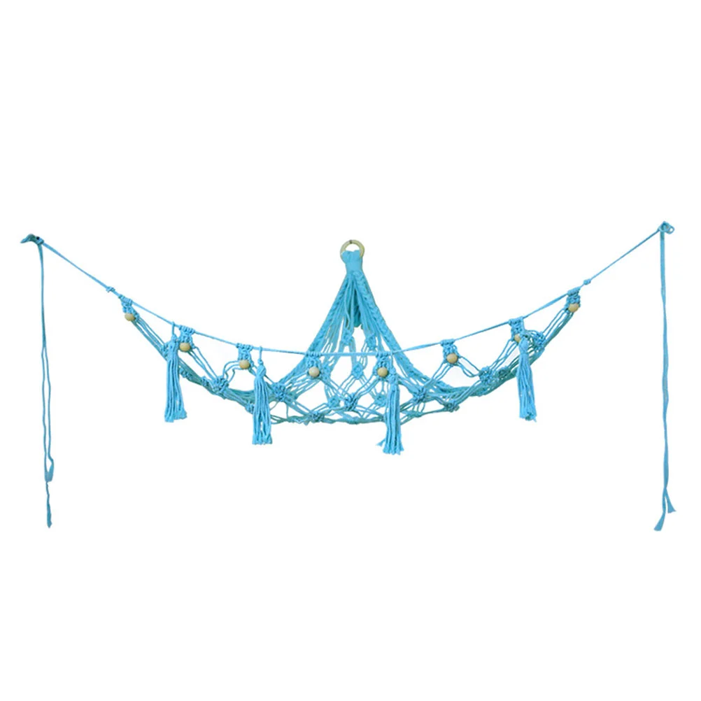 

1pc Toys Storage Hammock Kid's Stuffed Toys Mesh Holder for Bedroom (Blue)