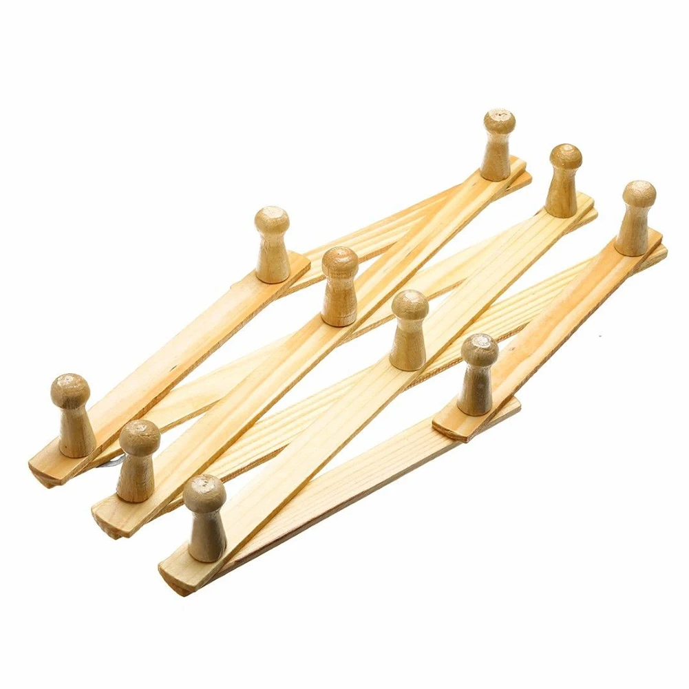 

10 Head Wooden Expanding Clothes Hanger Expandable Coat Rack Holder Shelf Hat Closet Wall Hook Home Decor