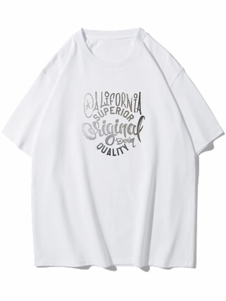

Summer Oversized T Shirt Half Sleeve Crew Neck Letter Print American Retro Casual Y2k Clothes Tops Kawaii Harajuku Shirt 3XL
