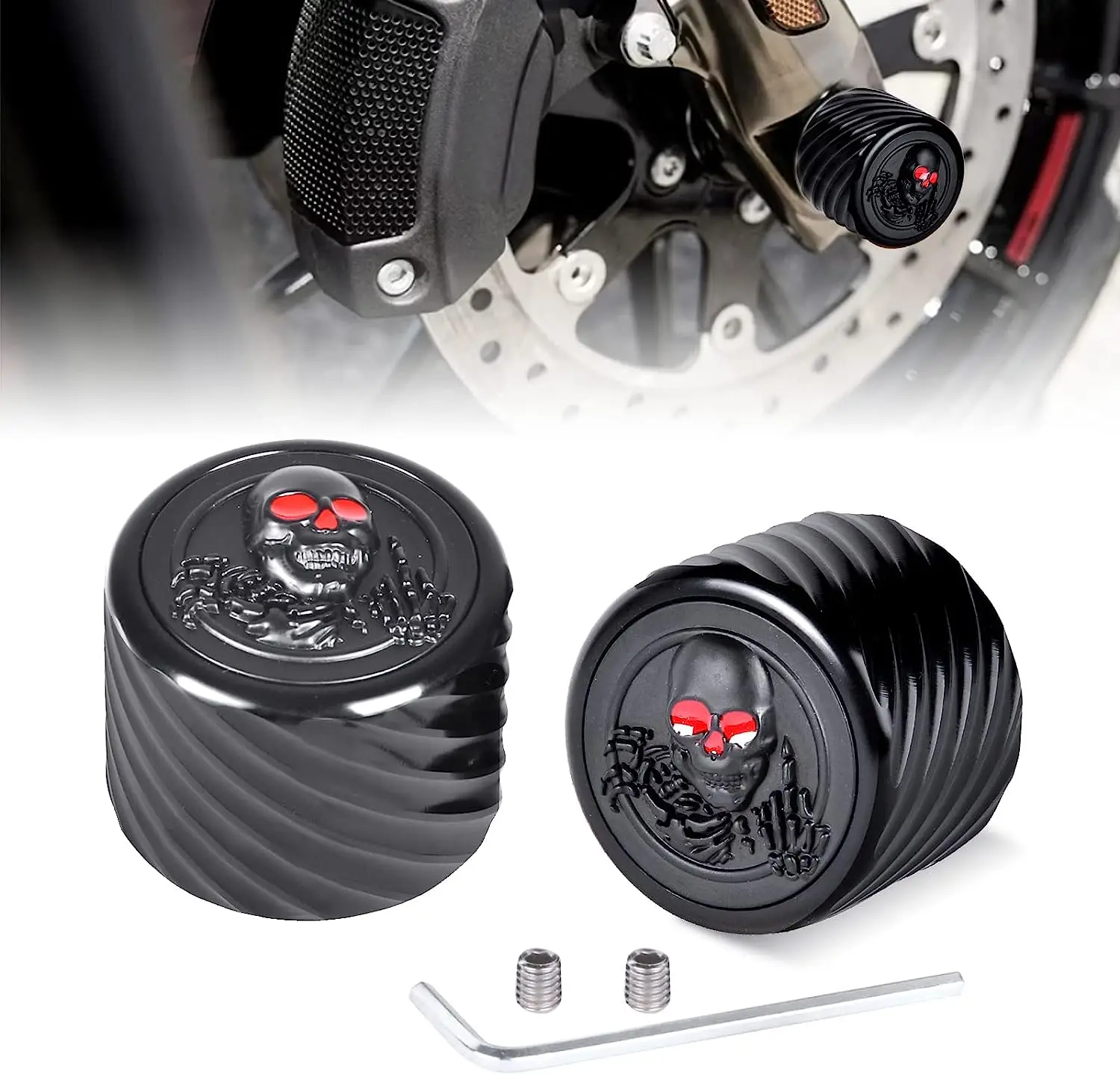 

Motorcycle Chrome Front Axle Nut Cover Cap for Harley Softail Electra Road Street Glide Sportster 2002-2023 Accessories