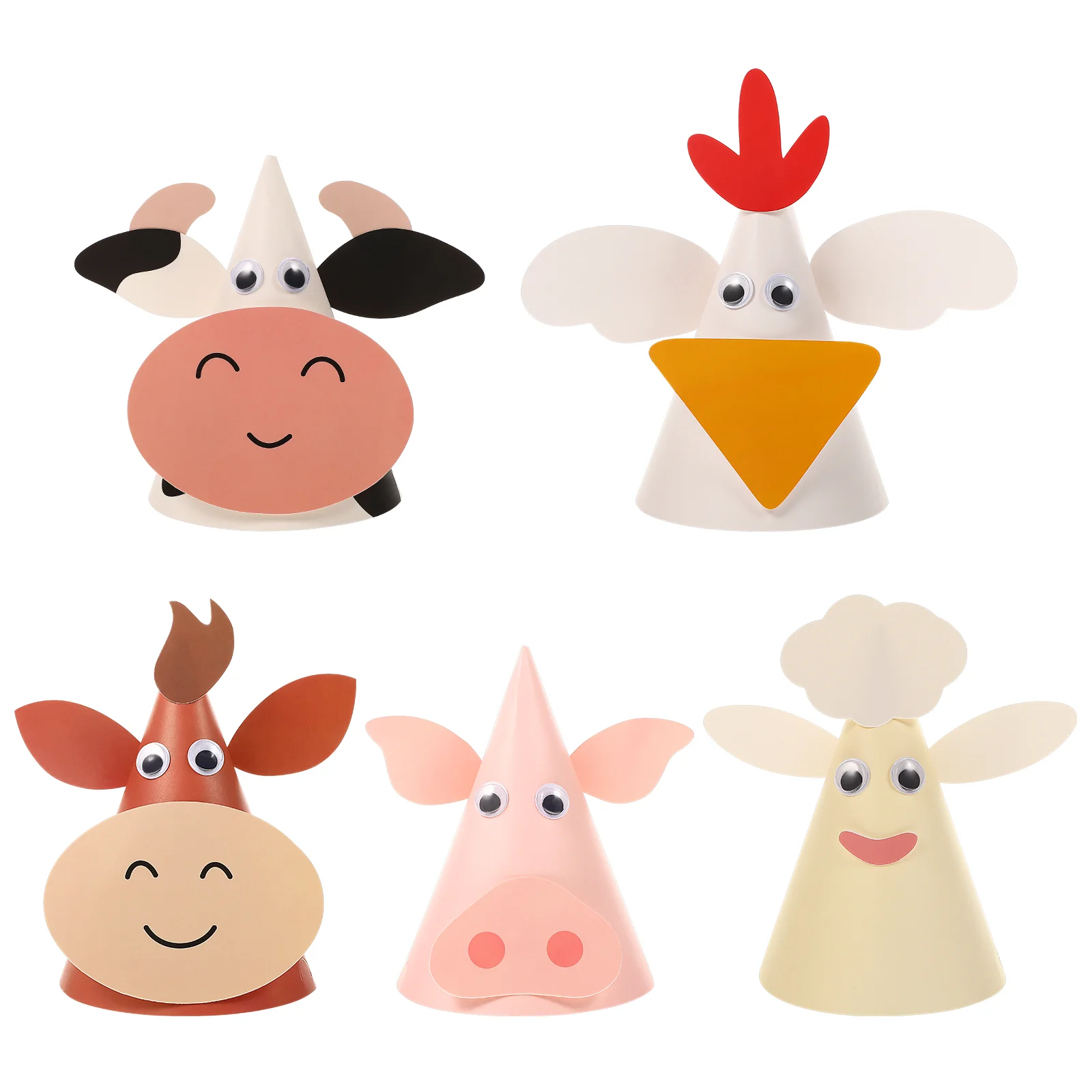 

Hats Birthday Party Kids Hat Paper Adults Cone Favors Animal Baby Games Decorations Adult Happy Children Animals Woven Supplies