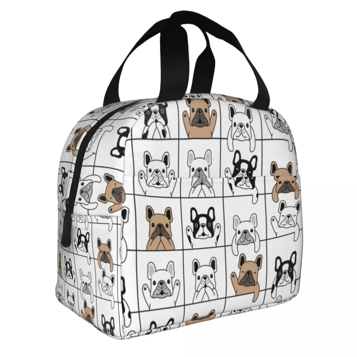

Cute Puppy French Bulldog Lunch Bag Warm Cooler Thermal Insulated Lunch Box for Student School Work Picnic Food Tote Bags