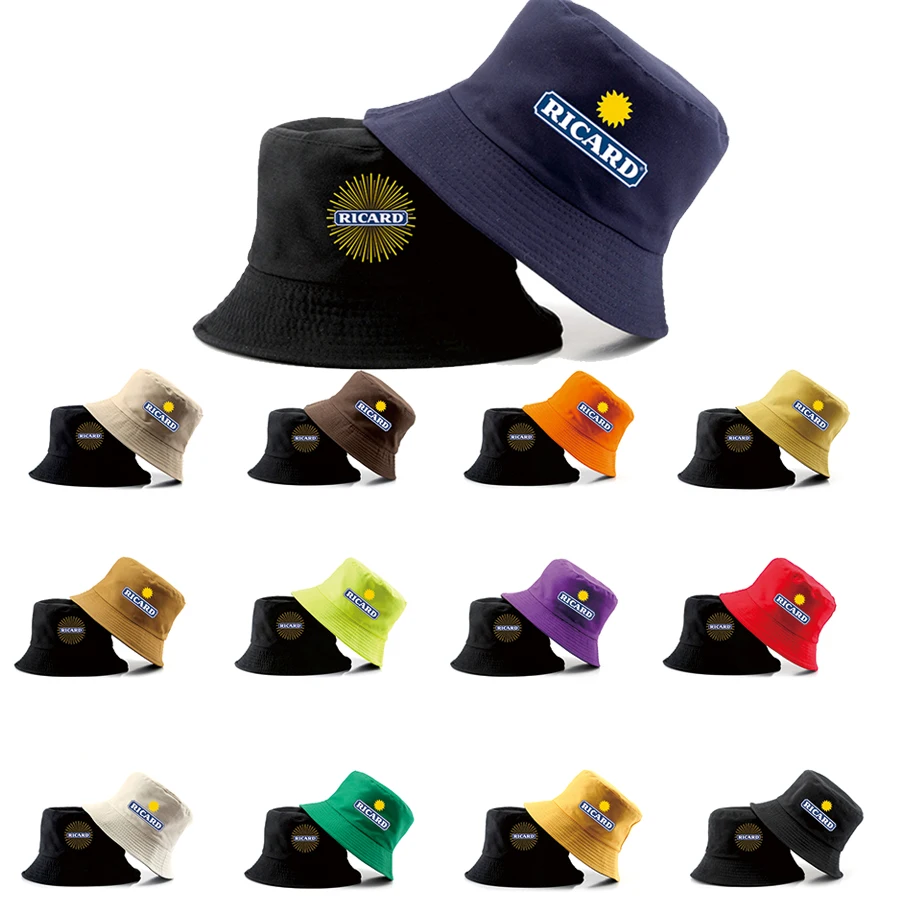 

Unisex Cotton Reversible Bob Ricard Bucket Hats Men Women Summer Autumn Outdoor Boys Girls Fisherman Caps Fishing Hat 18 colors