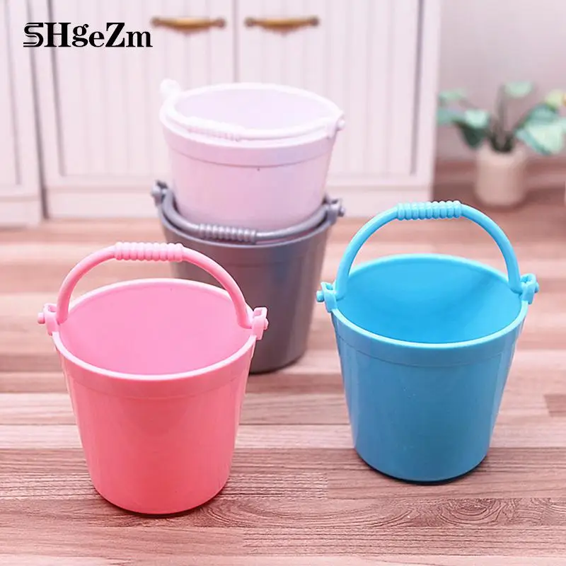 

2Pcs Simulation Water Bucket 1/12 1/6 Fairy Home Kitchen Pretnd Play Game Doll house Miniature Dollhouse Accessories
