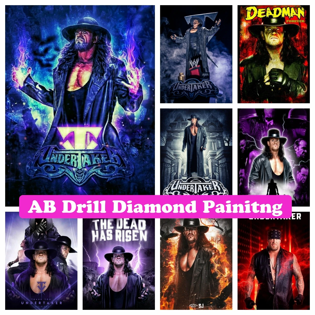 Lutteur The Undertaker 5D DIY AB Drills Diamond Painting Horror Movie Embroidery Cross Stitch Kits Art Handmade Room Decor