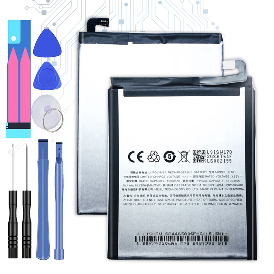 

Original Kikiss 4050mAh BT61 ( L edition ) Replacement Battery For Meizu M3 Note M3Note L681H L681 L-version Version L BT 61