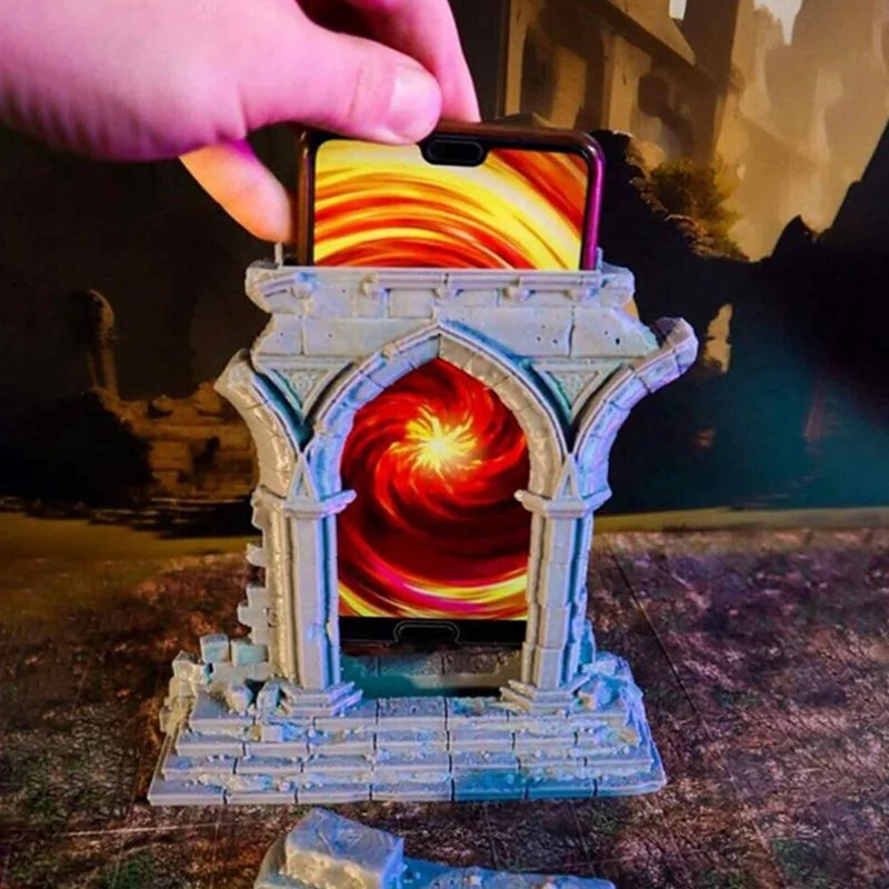 

Rivo Studio Phone Stand Ruined Archway Portals Plug In Phone Stand Tabletop Decorative Sculpture