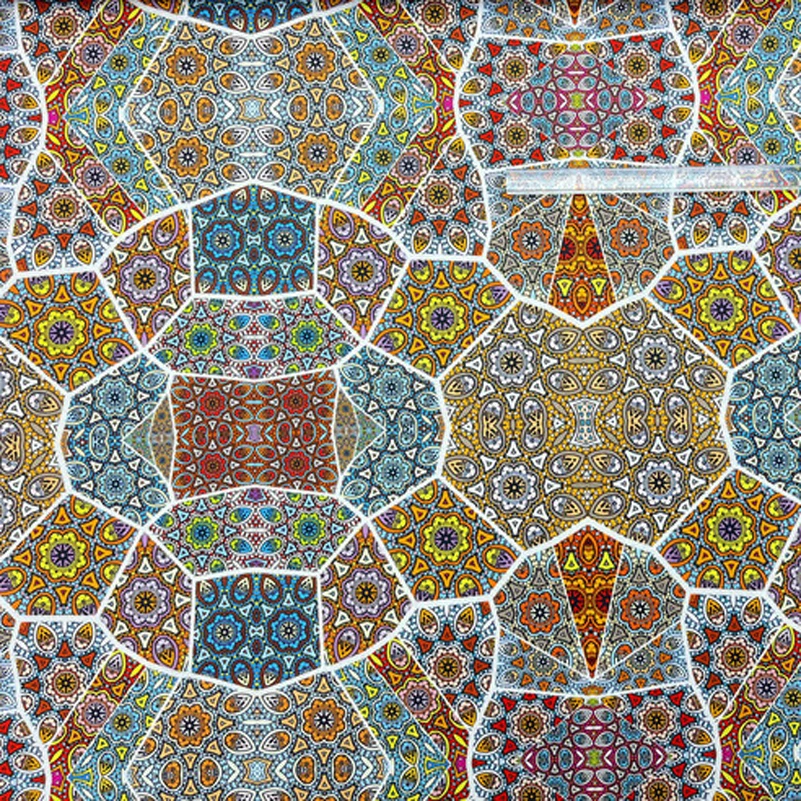 Богемная геометрическая мандала, распечатанная на ткани, винтажная этническая хлопковая лоскутная работа на полметра.