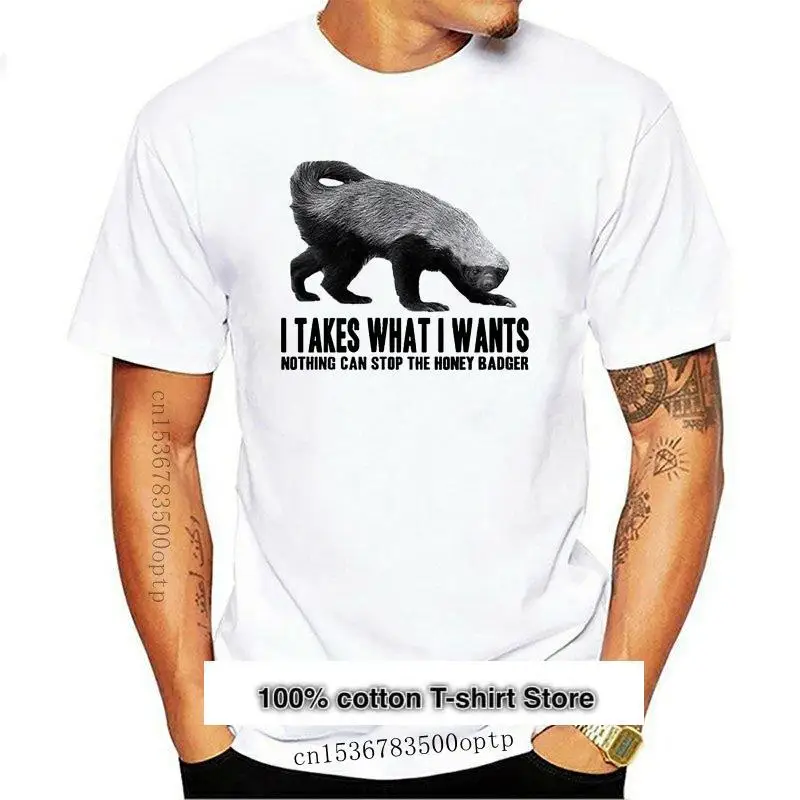 

Camiseta blanca Honey Badger Talk, camiseta blanca