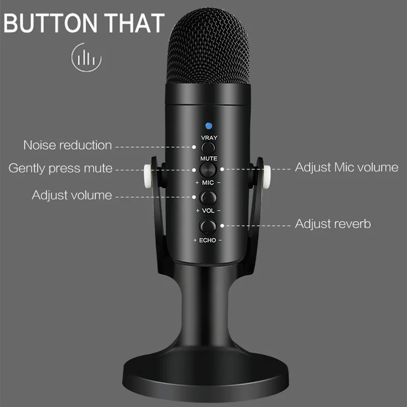 Microfone usb microfone condensador profissional microfone para computador portátil estúdio de gravação cantando jogo streaming enlarge