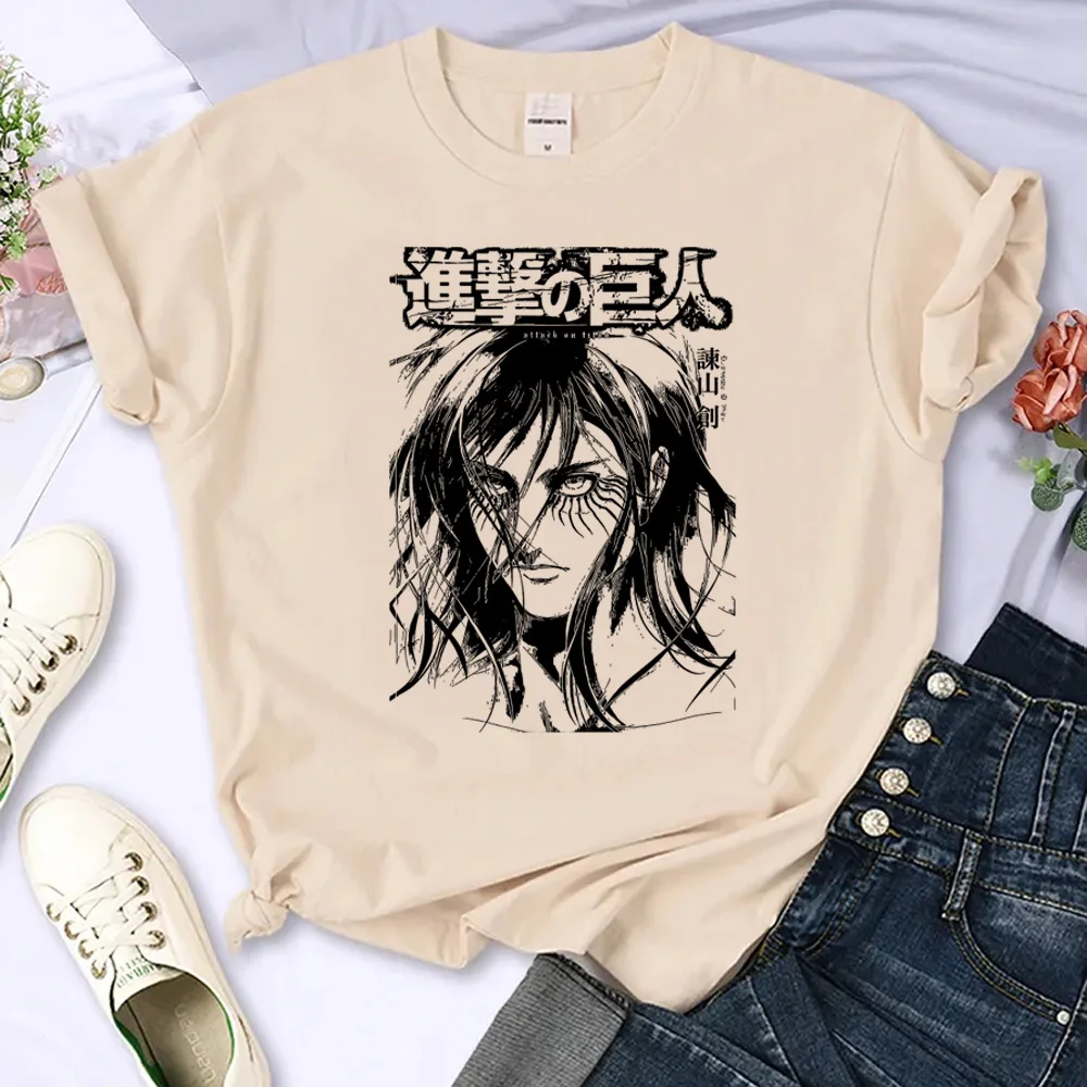 

Attack on Titan top women manga Japanese streetwear t shirt female Japanese anime clothes