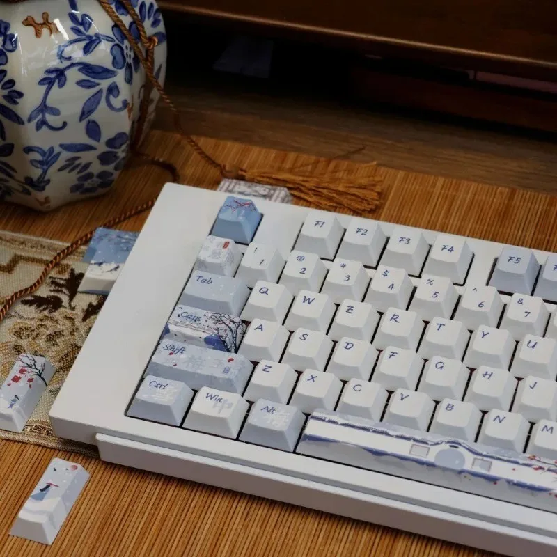 Фото Набор тематических кейкапов Yimei Garden, PBT, сублимация, профиль Cherry, для механических клавиатур, 140 клавиш №3