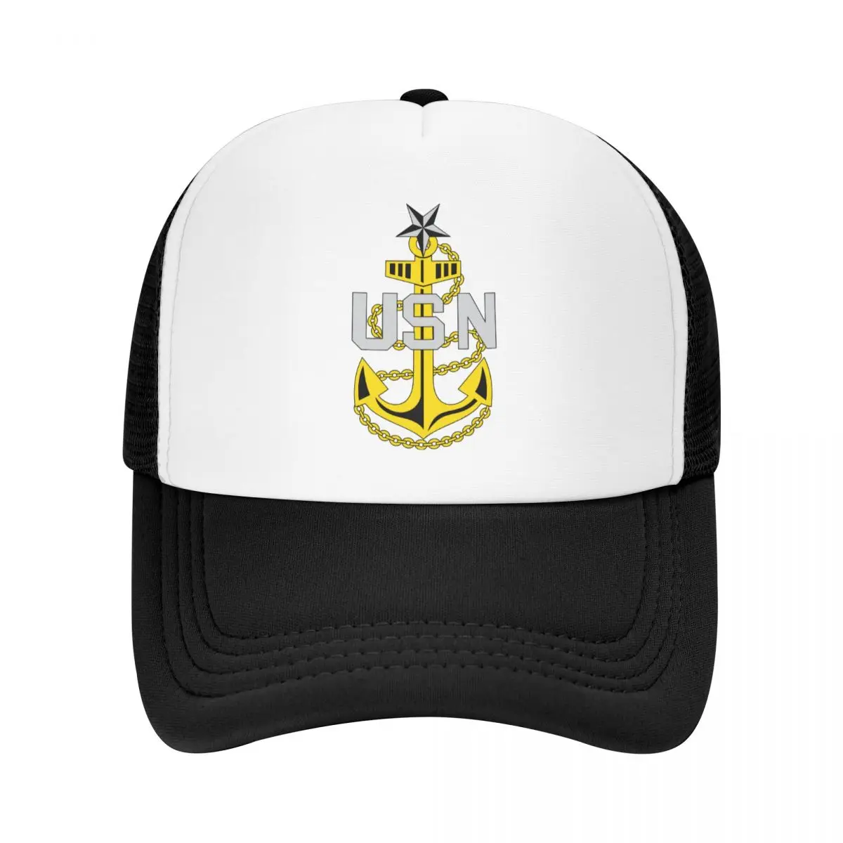 

Navy Rank E-8 Senior Chief Petty Officer Insignia Mesh Baseball Hat Sports Workout Tennis Hats for Men Women Adults Sports caps